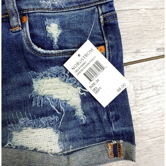 NWT-BLANK NYC DRESS DOWN PARTY DISTRESSED SHORTS - Picture 7 of 8